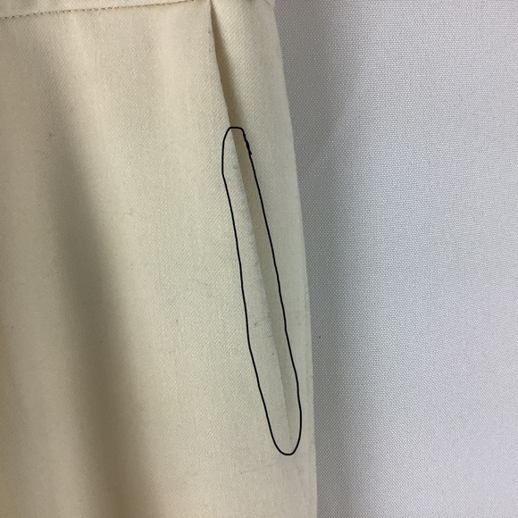 Nili Lotan Cream Wool Pleated Front Ankle Length Pants - Picture 8 of 9